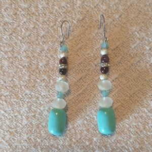 Turquoise and Silver Dangle Earrings